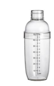 lot 740 image: 24oz Plastic Cocktail Shaker Set for Beginners - With Measuring Jigger & Built-in Strainer, Drink Shaker for Bartending and Home Bar Drink Shaker for MargaritaMojito, 700cc Bartending Tools - Retail $10