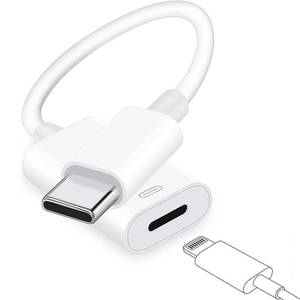 lot 750 image: USB C to Lightning Headphone Audio Adapter for iPhone 17 16 15 Plus Pro Max with Charge Data,Type C Male to Female Lightning Earphone Converter Dongle for iPad Pro Air Mini MacBook - Retail $13