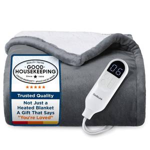 lot 754 image: Bedsure Heated Blanket Throw Blanket - Fast Heating Electric Blanket with Over-Heat Protection, Soft Flannel Throw with Auto-Off, Warm Gifts for Grandma & Grandpa & Seniors (50x60, Grey) - Retail $50