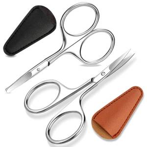 lot 780 image: ESVIENS 2Pack Small Eyebrow Scissors, Stainless Steel Nose Hair Trimming Scissors with Rounded Tips, Precision Grooming for BeardMustacheFacial Hair, Travel Friendly & Safe for Men Women - Retail $5