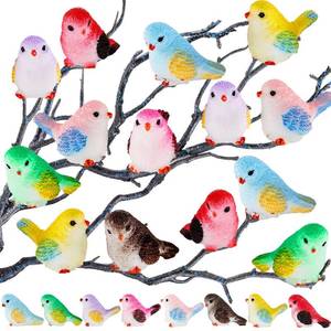 lot 795 image: Skylety 20 Pieces Miniature Bird Figurines Dollhouse Simulation Decorative Bird Figures Cute Animal Model for Garden, Miniatures Moss Decoration, Micro Landscape - Retail $12