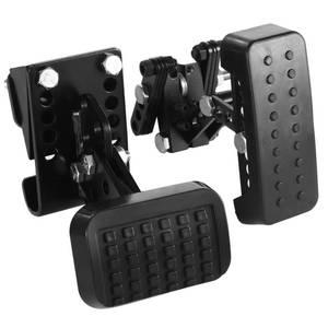 lot 803 image: Homaisson Gas and Brake Pedal Extenders, Pedal Extenders for Short Drivers People, Adjustable Length and Angle, Black Metal with Anti-Slip Surface, Compatible with Cars, Go-Karts, Golf Carts - Retail $45