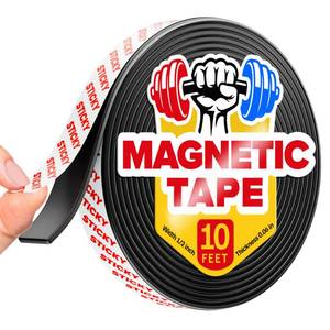 lot 805 image: Sticky Magnetic Tape (10 feet x 12 inch) - Stong Magnet Strip with Adhesive Backing for DIY & Crafts - Easy to Cut and Mount on Fridges, Whiteboards & More - Retail $7
