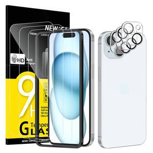 lot 809 image: NEWC 3x for iPhone 15 Screen Protector (6.1 inches) 3x Camera Lens Protector, Sensor Protection, Case Friendly Tempered Glass Film  Dust Plug- Easy installation tool include - Retail $9