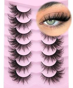 lot 813 image: Fox Eye Lashes Wispy Faux Mink Lashes Volume Fairy Cat Eye Lashes That Look Like Extensions Spiky Fake Eyelashes 20mm Long Lash with Spikes - Retail $8