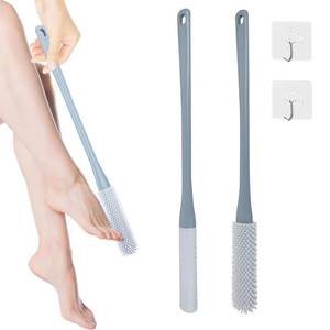 lot 819 image: Toe Cleaning Brush, 15.7 Foot Scrubber with Long Handle - Shower Foot Brush Soft Feet Care Scrub Toe Scrubber for Exfoliating - Men, Women & Seniors (Gray) - Retail $10