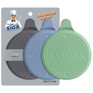 lot 827 image: MR.SIGA Silicone Bathtub Stopper, Drain Stopper for Shower, Sink, 5.1 Diameter, 3 Pack - Retail $14