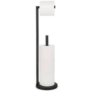 lot 836 image: Toilet Paper Holder Stand, Toilet Paper Holder Free Standing, Toilet Paper Stand, Black Galaxy Toilet Paper Storage, Rustproof Bathroom Toilet Paper Holders for 4 Rolls - Retail $12