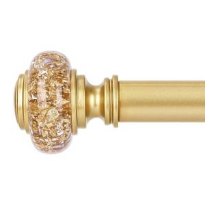 lot 860 image: Gold Extra Long Curtain Rods for Windows 120 to 170 Inch, Decorative Vintage Crystal 1 Inch Curtain Rod with Gold Foil Finials, Adjustable Heavy Duty Easy Install Drapery Pole Set for Farmhouse - Retail $40