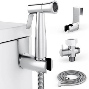 lot 861 image: Purrfectzone Bidet Sprayer for Toilet, Handheld Sprayer Kit, Cloth Diaper Sprayer Set - Easy to Install - Stainless Steel - Retail $29