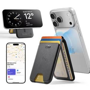 lot 870 image: ESR Geo for MagSafe Wallet with Full Find My Functionality, 5 Card Holder, RFID Blocking, Adjustable Stand, Magnetic Wallet for iPhone 17e171615141312 Series, Not for 1312 mini, Black - Retail $40
