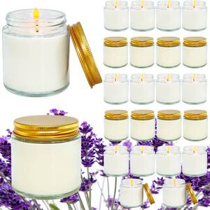 lot 871 image: Veiuwa 24 Pcs 4 Oz Mini White Soy Candles,Lavender Scented Candles Set,Bulk Aromatherapy Candle,Great Stress Relieving Scented Candle for Girls as a Gift for Birthdays, Weddings and More - Retail $50