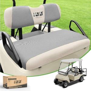 lot 875 image: 10L0L Golf Cart Seat Covers for EZGO & Club Car DS OEM Factory Seat, Upgrade Your Golf Cart, Durable Breathable Mesh Fabric, No Drilling All-Season Comfort �� Front Seat - Retail $31