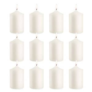 lot 877 image: 12 Pack Ivory 2x3 Inch Pillar Candles, 22 Hours Unscented Column Candles, Dripless Smokeless Unscented Candles for Home Weddings Restaurant Spa Church and Emergency - Retail $20