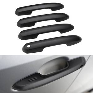 lot 881 image: DLOVEG Upgraded Snap-on Door Handle Cover Compatible for 2019-2024 2025 Toyota Rav4 Accessories for Highlander 2020-2024 2025 No Adhesive Black Handle Protectors Matte Black - Retail $19