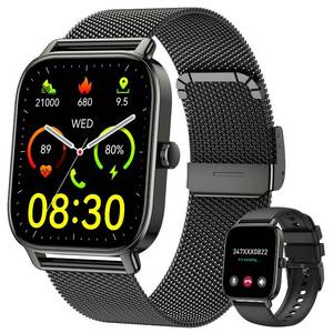 lot 887 image: Smart Watch for Men Women Fitness Tracker Waterproof Bluetooth Call Answer Make Smart Watches for Android iPhone Digital Mens Watches Activity Smartwatch Pedometer Heart Rate Monitor 120 Sports Model - Retail $70