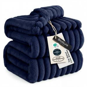 lot 888 image: Bedsure GentleSoft Navy Blue Fleece Blanket for Couch - Cozy Soft Blankets for Women, Cute Small Throws for Girls, Navy, 90x90 Inches - Retail $33