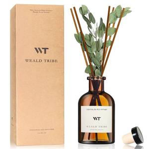 lot 892 image: WEALD TRIBE Flower Reed Diffuser Set Eucalyptus & Lavender Scent For Bathroom Accessories Shelf Decor & Air Fresheners, Sticks Defusers With 4.0 fl oz Essential Oils, House Bedroom Office Decor & Gift - Retail $20
