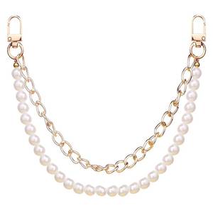 lot 906 image: Gegraterwa Purse Chain Pearl Bag Chains Purse Charms with Gold Straps Bag Charms for Handbags(1) - Retail $6