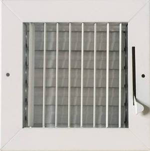 lot 909 image: 6 x 6 Adjustable Blade Sidewall Ceiling Register Vent Cover Diffuser Heavy Duty Stamped Steel (Listed Size is Duct Opening Inside Measurement) - Retail $16