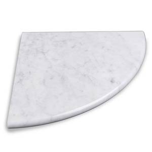 lot 914 image: GEOONA 9 Natural Marble Corner Shower Shelf for Bathroom, Marble Corner Shelves for Bath Wall Mounted Both Side Polished (9X9X 58 Carrara White) - Retail $29