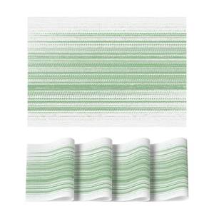 lot 916 image: Artoid Mode White Green Vinyl Placemats Set of 4, Washable Heat Resistant Non-Slip Woven Plastic PVC Spring Place Mats for Farmhouse Holiday Party Kitchen Dining Decor - Retail $10