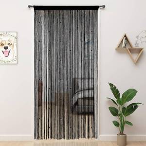 lot 920 image: YIIBAII Beaded Curtain Beaded Curtains for Doorways Crystals Suitable for Interior Hanging Decoration and Partitions Closet Curtains (39x110, Black) - Retail $18