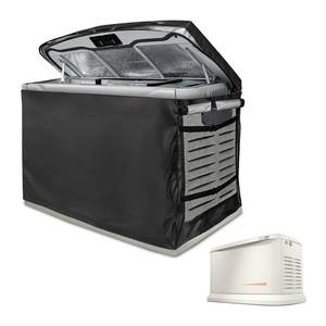 lot 940 image: Hadisi Generator Cover,600D Outdoor Generator Covers for G007043 22KW Home Standby Generator,Waterproof Generator Cover 50W X 26.7D X 28.7H(Black) - Retail $66