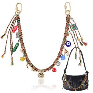 lot 949 image: Gaiett Bag Charms, Beaded Rope Braided Bag Charm Chain, Purse Charms for Handbags, Purse Accessories for Women - Retail $14