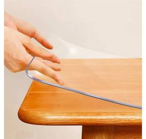 lot 961 image: Custom Multisize Thick Clear PVC Table Protector Cover Mat Rectangular Glass Plastic Tablecloth Cover Office Desk Pad Mat for Computer Desk Sofa Table Floor Carpet Pad Wipeable Waterproof 20x60 inch - Retail $0