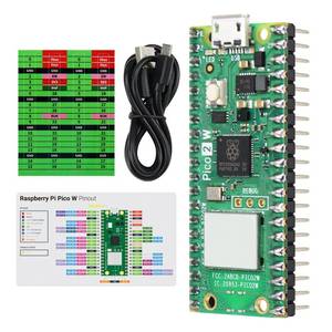 lot 971 image: Freenove Raspberry Pi Pico 2 W Board Pre-Soldered Header, Dual Arm Cortex-M33 and Dual Hazard3 RISC-V Microcontroller, Development Board, Tutorial Example Projects - Retail $19