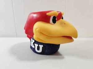 lot 110 image: University of Kansas Jayhawks Mascot Koozie Vintage Rubber