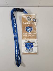 lot 111 image: 2012 MLB All-Star Game Parking Pass with Lanyard&nbsp