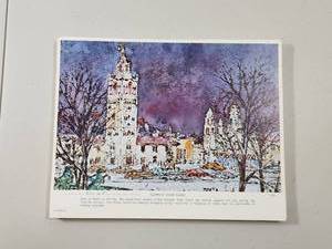 lot 153 image: Paulina Everitt Kansas City Plaza Winter Scene Art Prints