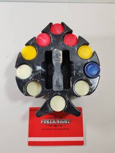 lot 155 image: Swirly Spade Revolving Poker Chip Caddy with Card Holders