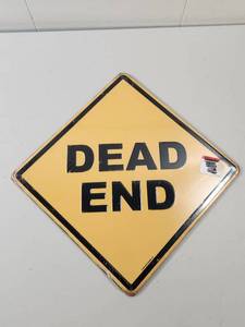 lot 188 image: Dead End Yellow Diamond Traffic Warning Sign