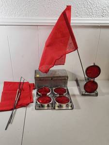 lot 210 image: Vintage Road Flares With Flags