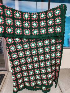 lot 215 image: Handmade Crochet Granny Square Afghan Blanket