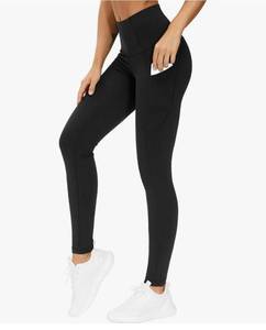 lot 63017 image: THE GYM PEOPLE Thick High Waist Yoga Pants with Pockets, Tummy Control Workout Running Yoga Leggings for Women (XL) - Retail $15