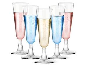 lot 63045 image: Plastic Champagne Flutes 20 Pack, 5.5 Oz Clear Disposable Plastic Champagne Glasses, Wine Glasses Cups for Wedding Celebration Birthday Party Wine Tasting New Years Eve Party Supplies - Retail $8