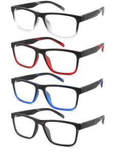lot 63047 image: 1.75 Reading Glasses For Men Blue Light Blocking 4 Pack Computer Magnifying Glass For Reading Readers Eyeglasses,4 Pack Mix  - Retail $12