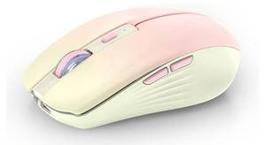 lot 63070 image: Bluetooth Wireless Mouse, Rechargeable Multi-Device Computer Mice (Tri-Mode BT1BT22.4Ghz) with USB Receiver, Ergonomic Portable Mouse for Laptop, MacBook, PC, iMac, iPad(Khaki to Pink) - Retail $15