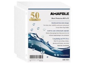 lot 63083 image: Clear Sheet Protectors for 3 Ring Binder, Plastic Sleeves for Paper 8.5x11, Heavy Duty Page Protectors for 3 Ring Binder, Top Loading Paper Protector for Documents and Photos, Letter Size. - Retail $6