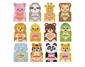 lot 63088 image: 12 Pack Valentine Gifts Diamond Painting Greeting Cards with Animal Design Diamond Art Card with Envelope Valentines Day 5D Rhinestones Painting Making Kits for Adult DIY Craft Family Friend - Retail $15