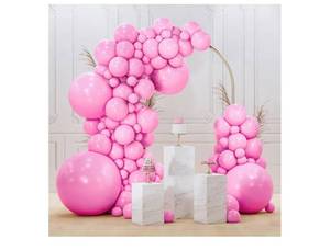 lot 63090 image: Pink Balloons 100pcs Different Sizes of 36 18 12 10 5 Inch Matte Pink Balloon Arch Kit for Baby Shower Gender Reveal Princess Bachelorette Engagement Birthday Party Decorations Pink-Y11 - Retail $8
