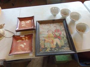 lot 3263 image: Selection of Asian Decor and dishes