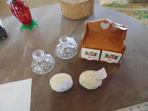 lot 3274 image: Trinket Boxes - Spice Drawers and candle Holders