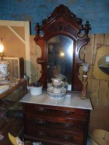 lot 3303 image: Large Ornate Marble Top Dresser