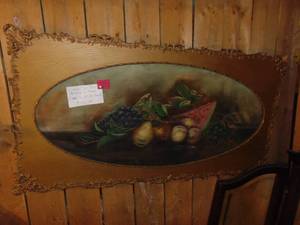 lot 3304 image: Very Large Fruit Picture - small frame damage