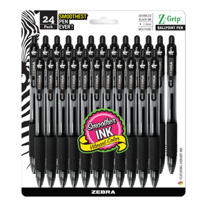 lot 72613 image: Z-Grip Retractable Ballpoint 1.0mm Black 23pk - Retail $9